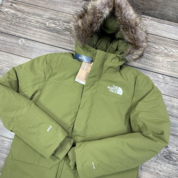 The North Face Mens Explore Farther 550 Fill Down Parka MEDIUM Olive Green NEW - Picture 2 of 11